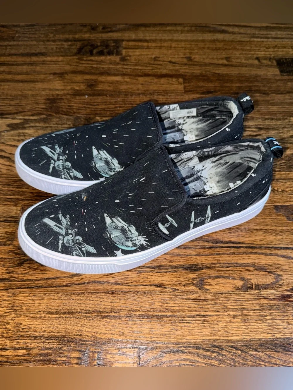 Toms x Star Wars TRVL LITE Slip On Graphic “Black Space” Sneakers Size 11